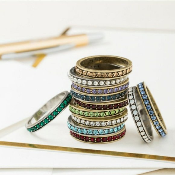 Chloe + Isabel Crystal Stacking Rings - Picture 3 of 5